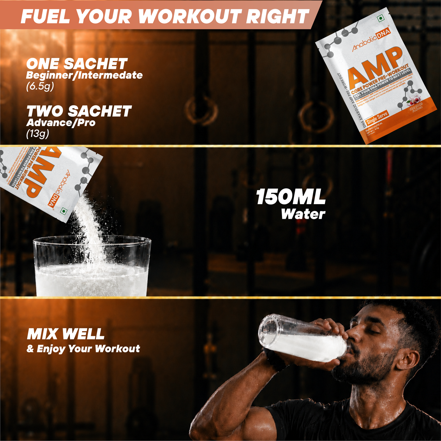 AnabolicDNA AMP Core Pre-Workout Single Serve